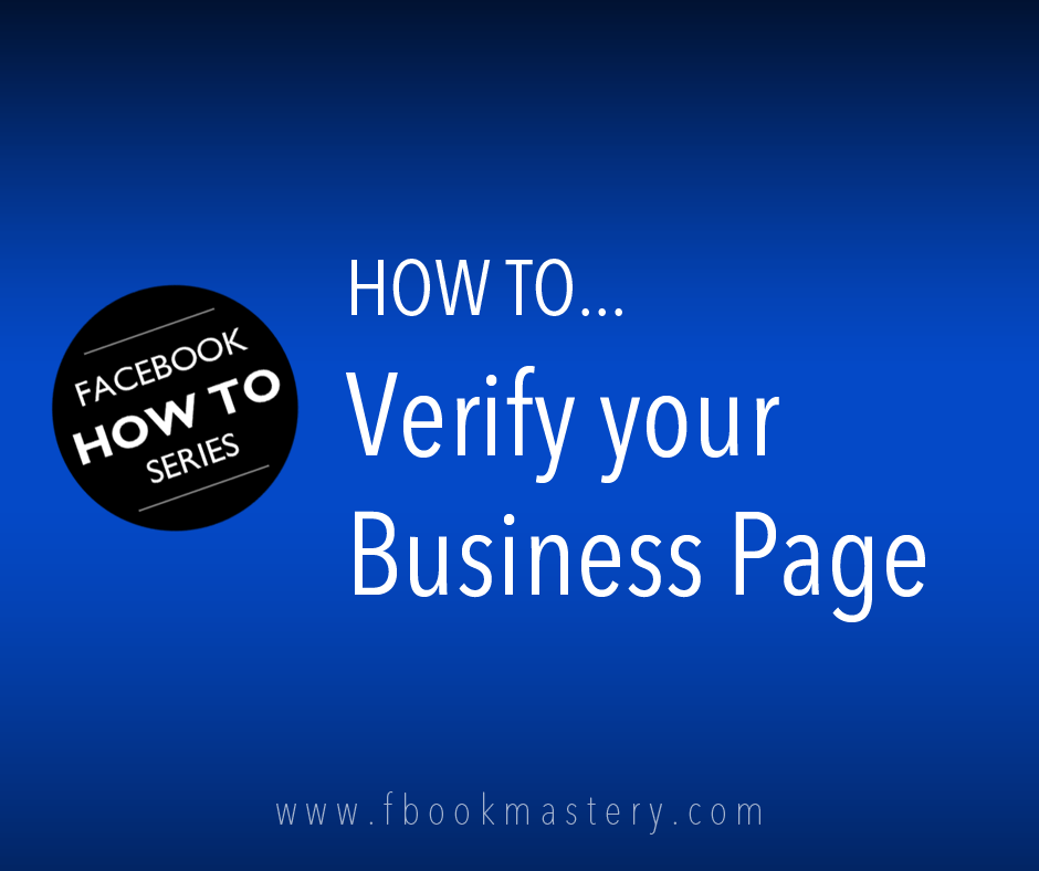 How to Verify your Business Page