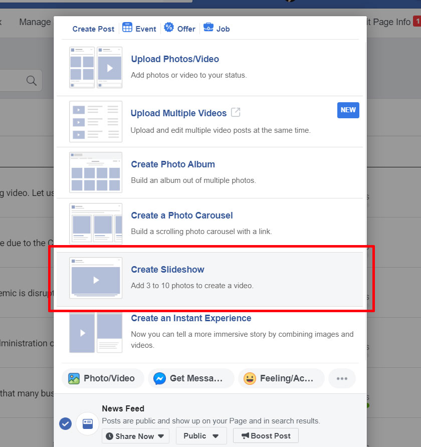 FBook Mastery - create FB Post with slideshow with music