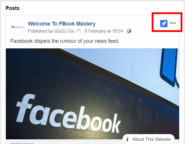 FBook Mastery - How to pin post