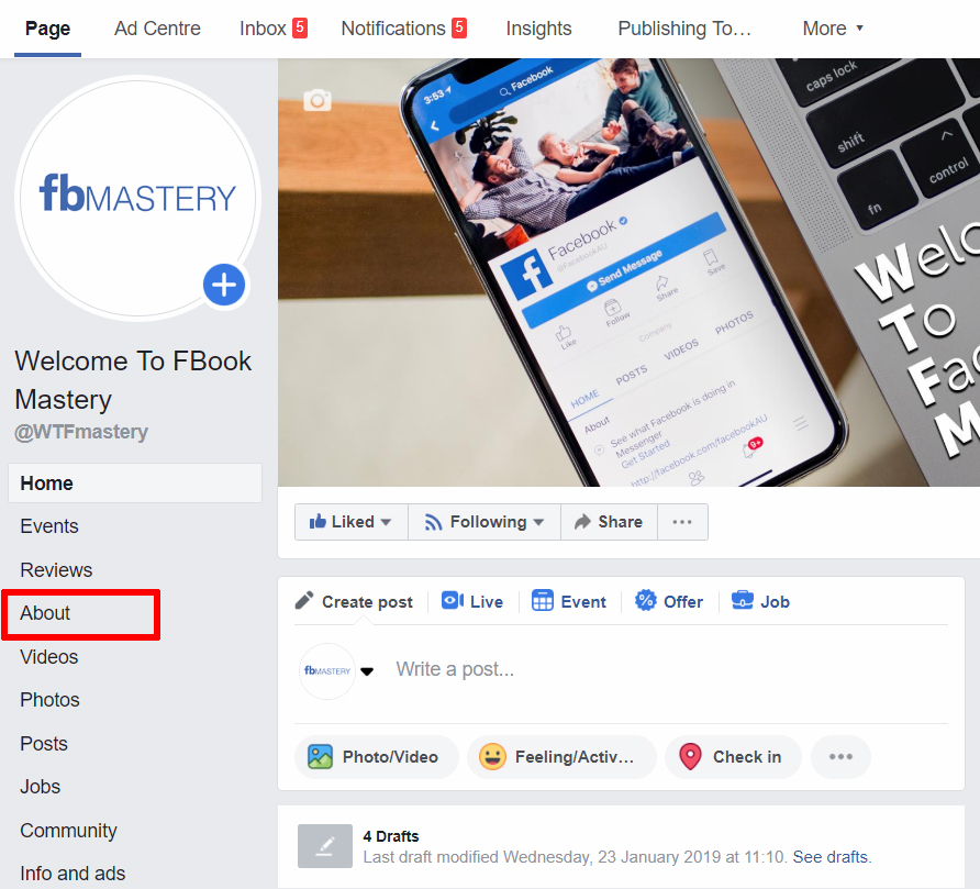 FBook Mastery - Change FB Page Name