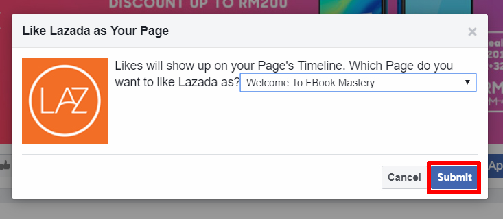 FBook Mastery - how to like another page as your page