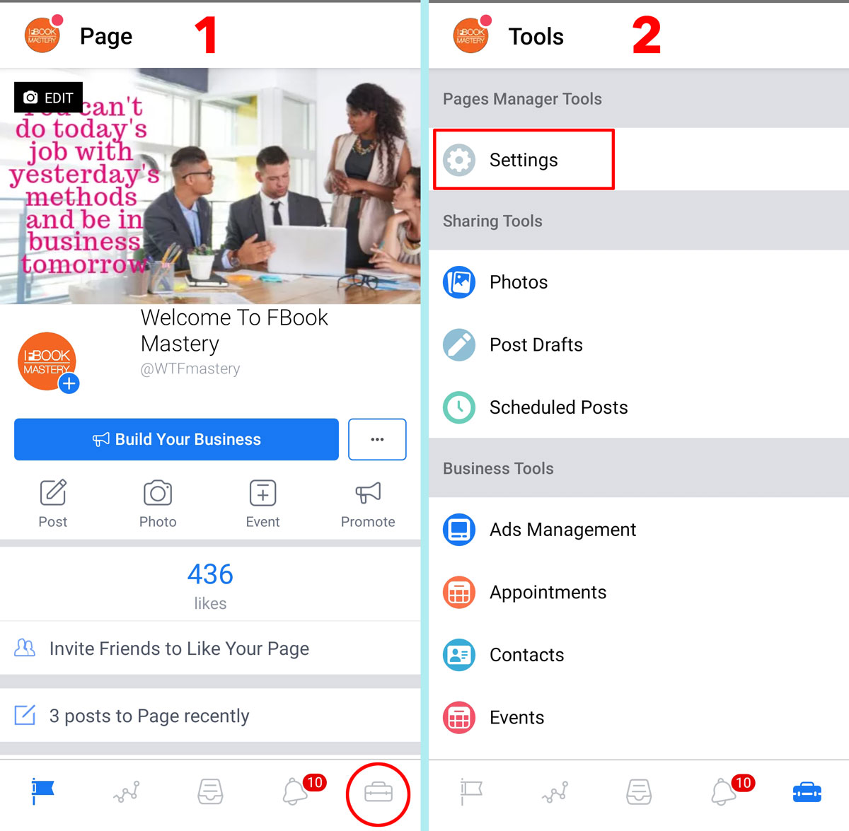 FBook Mastery - how to add admin in facebook page mobile version