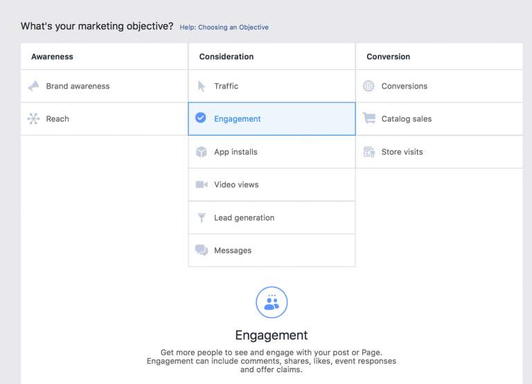 Fbook Mastery - FB Ads Manager marketing objective screen